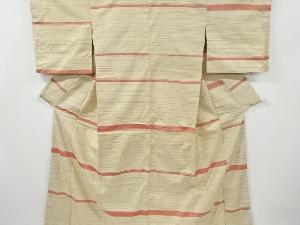 アンティーク　横段織出し手織り節紬着物